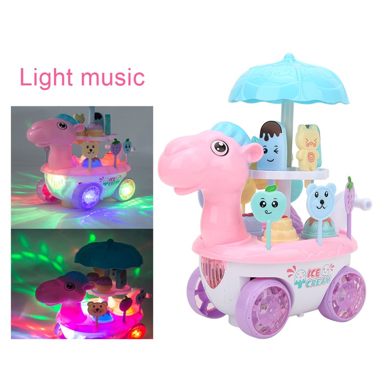 Electric Ice Cream Trolley Cart Pretend Play Food Dessert Children