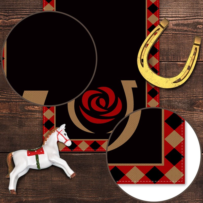 Pudodo Run for The Roses Table Runner Derby Horseshoe Horse