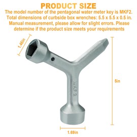 Hugexpen Electric Meter Key MKF2 Curb Box Wrench for Meter Pit Lids and Water Meter Box and Curb Box(1PCS)