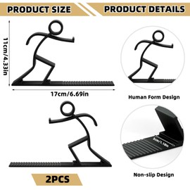 Decorative Bookends Book Ends for Shelves, Unique Office Desk Decor & Cute Reading Bookshelf Holder for Home Library Creative Gift for Book Lovers Not Metal (Black)