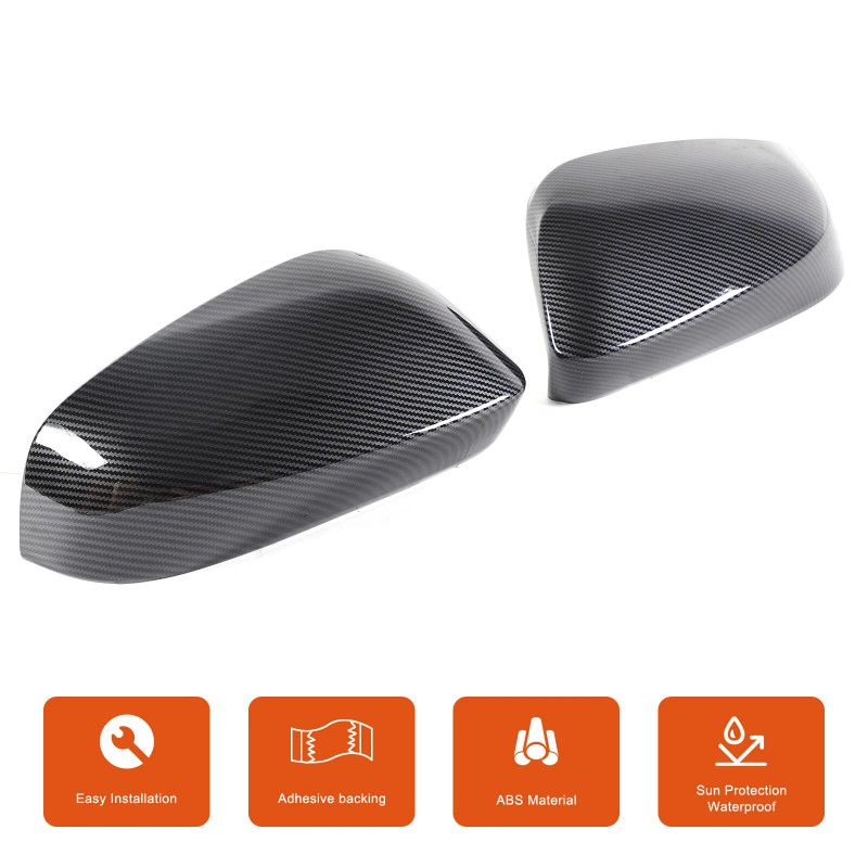 car-attention Carbon Fiber Style Rear View Mirror Outside Cover Cap