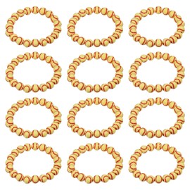 FREEBLOSS 12 Pcs Softball Charm Bracelet Player Gifts Elastic Beaded Bracelets for Softball Team Party Favors Birthday Gifts