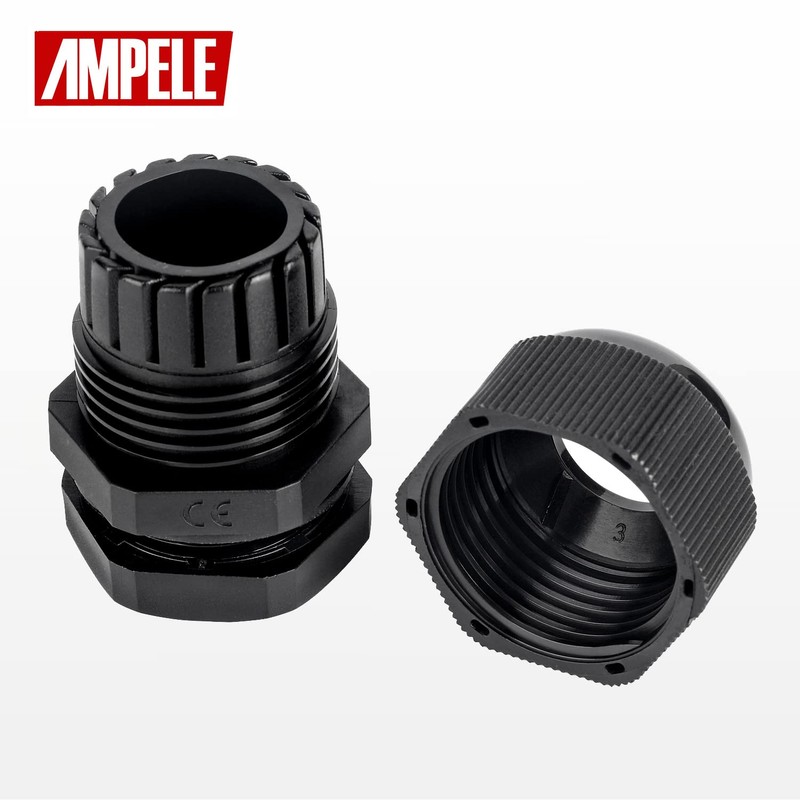 AMPELE 20 Pack 3/8'' NPT Cable Gland Waterproof Adjustable 4-8mm/0.16-0.31inch