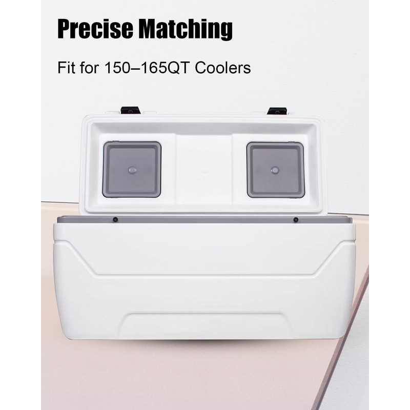 QNHEAY 2-Pack Black Cooler Oversized Mechanical Hinges Fit for Igloo