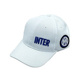 Inter Cappellino da Baseball con Visiera Logo, Collezione Stadio, Football cap Unisex-Adulto, Bianco, Taglia Unica