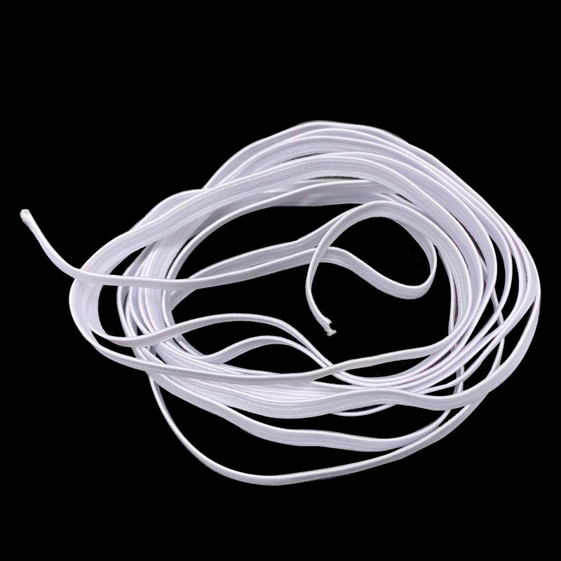 White Elastic Cord 6mm (1/4 Inch) | 10 Metres Flat