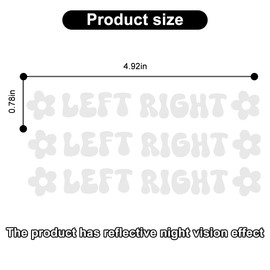 Sandfren 3PCS Left Right Car Rearview Mirror Sticker, Auto Rear View Window Makeup Decals, Beautiful Vehicle Interior Decoration Accessories, Universal for SUV Sedan Truck (White)