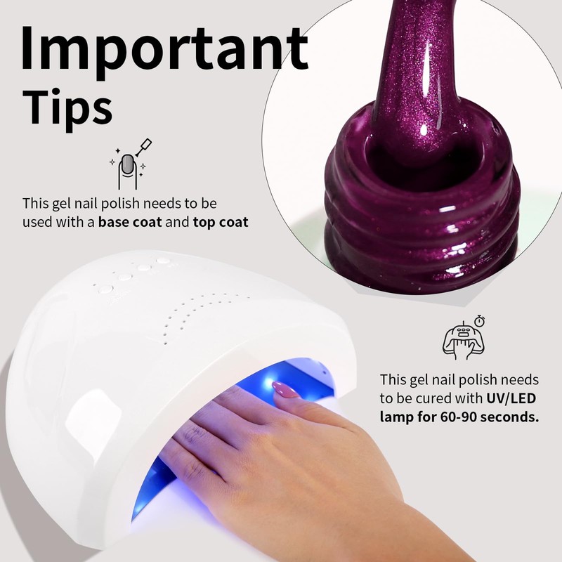 Firedeep Purple Gel Nail Polish 16ML Pearl Purple Gel Polish