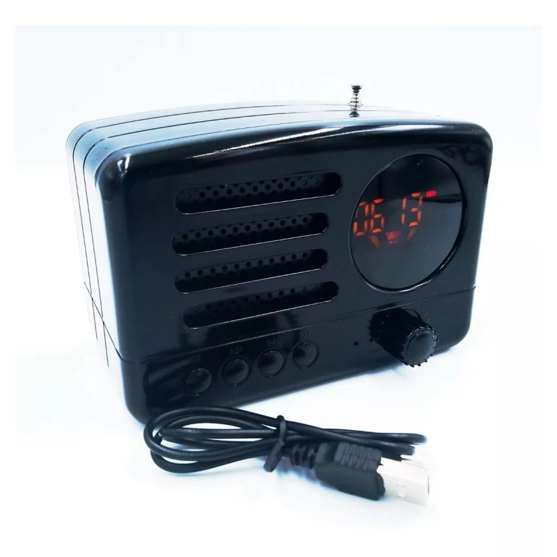 Maíz 5pzs Bocina Radio Bluetooth Vintage Recargable Usb Portatil