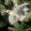 The Bridge Collection Champagne Gold-Glittered Hummingbird Ornaments - Set of