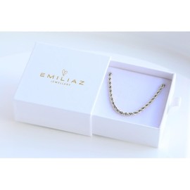 EMILIAZ Asha Necklace Silver Colour Stainless Steel Rope Chain for Women, 3mm 46cm, Trendy Layering Jewellery, Stackable, Lead & Nickel-Free, Everyday Wear, with Gift Box