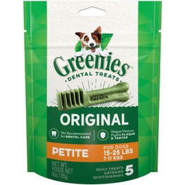 GREENIES Original Petite Natural Dog Dental Treats, 3 oz. Pack (5 Treats)