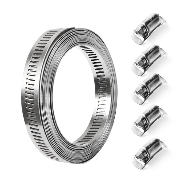 Aicosineg Hose Band, 304 Stainless Steel Band, Length 6.6 ft
