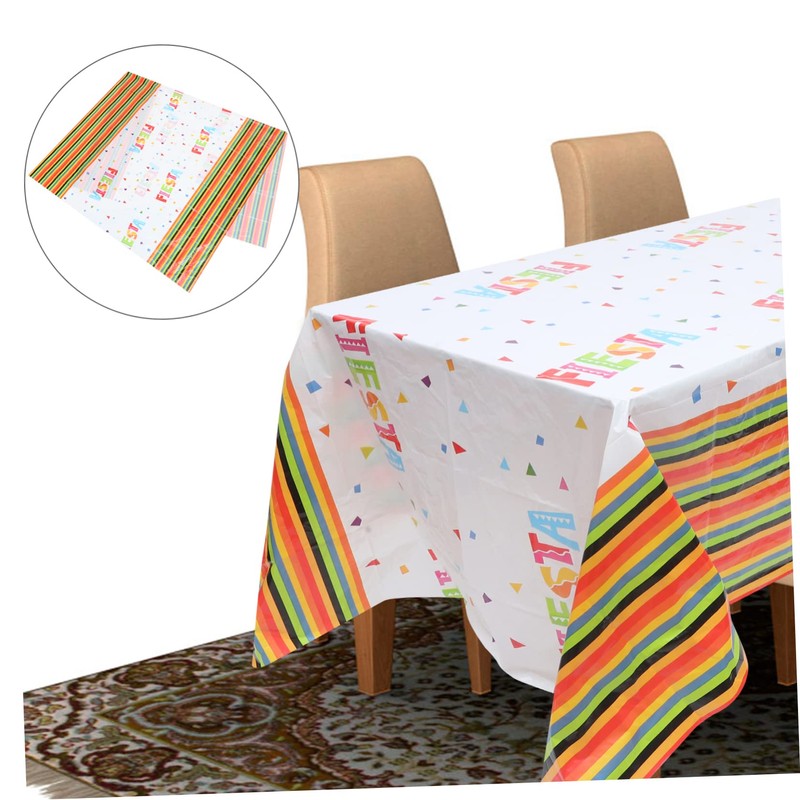 CHILDWEET Mexican Party Tablecloth Carnival Decorative Table Runner PVC Table
