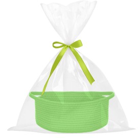 powerking Small Woven Basket with Gift Bags and Ribbons, Empty Decorative Gift Chest Box for Women Men, Hamper Gift Basket for Baby Shower, Graduations, Birthday, Housewarming