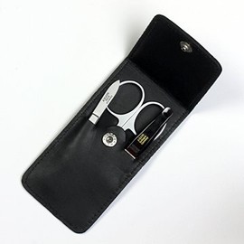 Germany, Solingen Axion akusionguru-mingu Item Set New 鼻毛 Scissors + urutorafain Tweezing + Normal Nails Sanding in Genuine Leather Case # slg007961fba