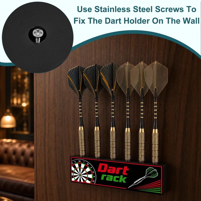 2 Pcs Wall Mounted Dart Holder with M3*16 Screws, 2