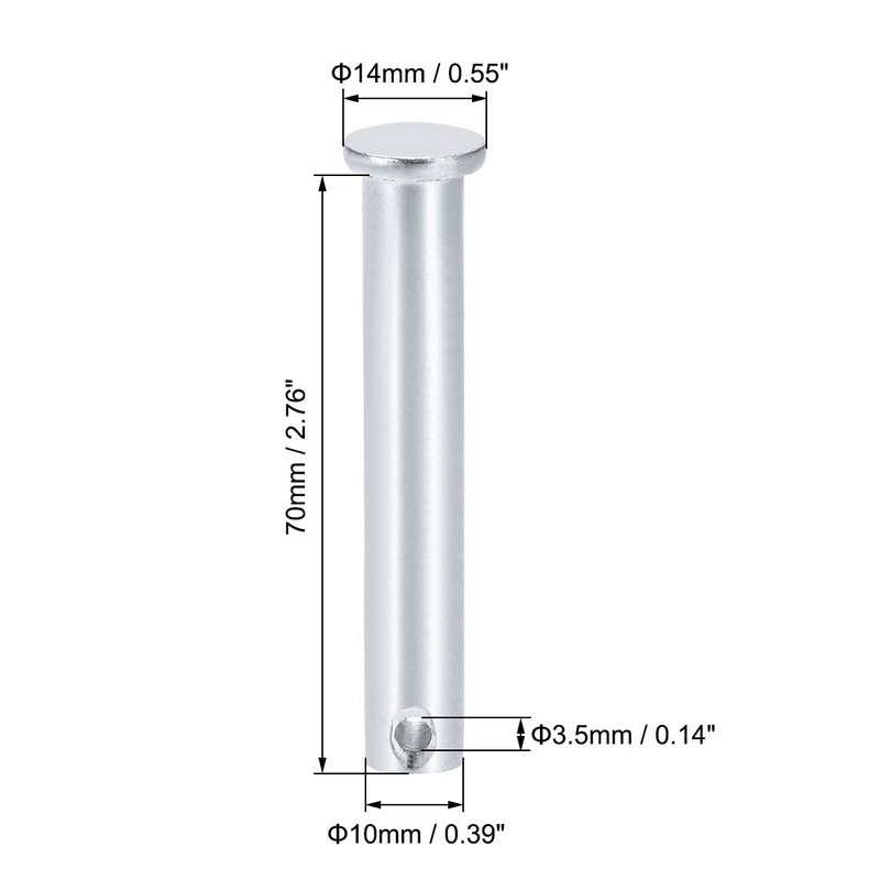 sourcing map Single Hole Clevis Pins - 10mm X 70mm