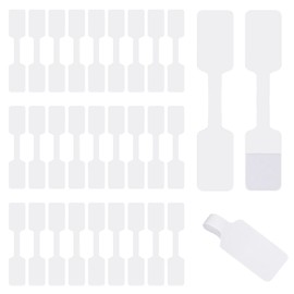 Zonon 1000 Pieces Blank Jewelry Price Tags Stickers White Jewelry Price Label Self Adhesive Short Dumbbell, Rectangle Barbell Label for Necklace Earring Identify