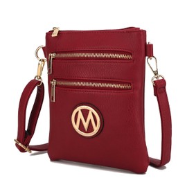 MKF Collection Women Crossbody Bag, Trendy Shoulder bag Crossover Purses for Women Sling Bag by Mia K, Medina Wine, Small