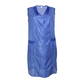 Dederon Apron Nylon Blue or Red, Blue with white dots