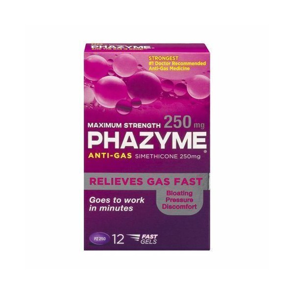 Phazyme Anti-Gas Softgels 12 Softgels 250 mg