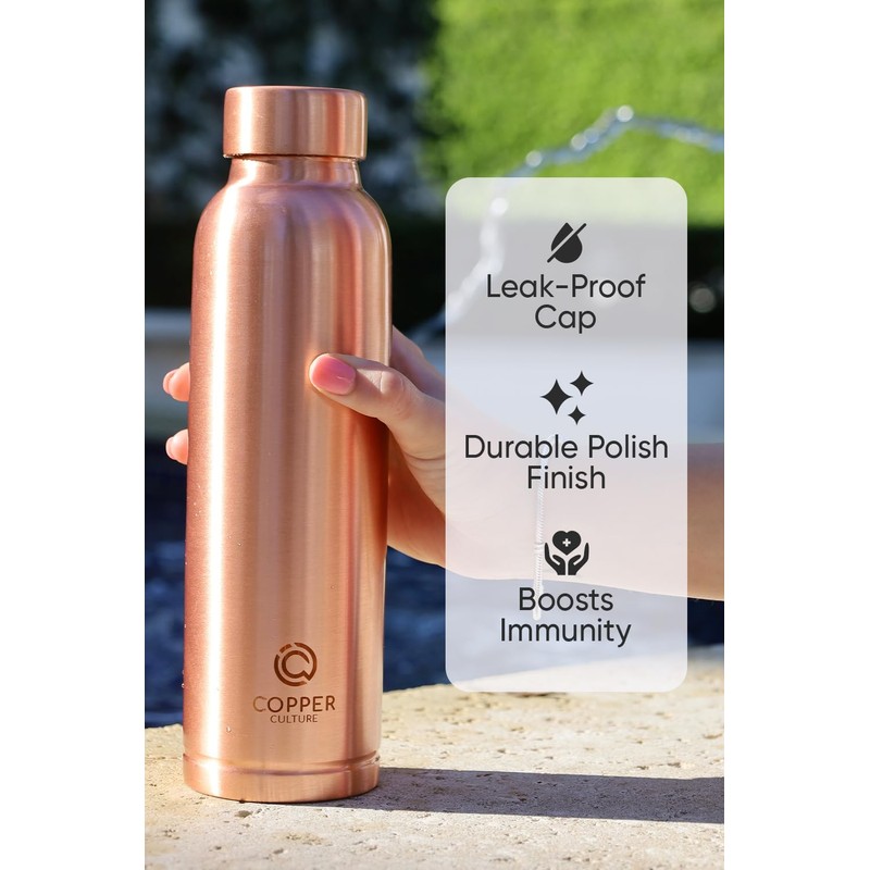 100% Pure Copper Water Bottle for Drinking Water – 34