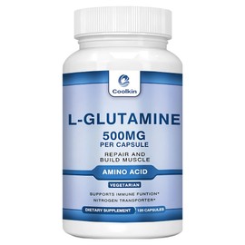 L-Glutamine Supplement 500mg Nitrogen Transporter Immune Function Support Muscle Cell Growth 120 Vegetarian Capsules Non-GMO, 1 Count, 60 Tablets / L-글루타민 보충제 500mg 질소 수송체 면역 기능 지원 근육 세포 성장 120 채식 캡슐 비유전자변형, 1개, 60정