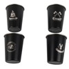 4pcs Camping Cups Black 350ml Outdoor Camping Portable Stainless Steel