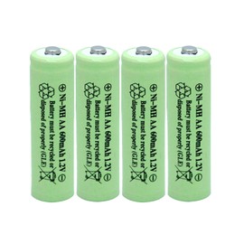 BAOBIAN AA 600mAh 1.2V NiMH Rechargeable Batteries for Solar Light,Solar Lamp,Garden Lights Green(4 PCS)