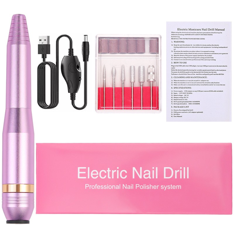 Electric Nail Drill Polish Kit 16000 RPM Nail Drill Pen