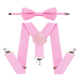NociHah Kids Boys Girls Suspenders-Bowtie-Set - Adjustable Suspender Set for Toddler Youths Events, Parties, Wedding