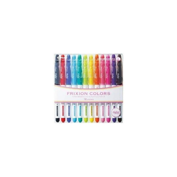 Pilot Frixion Colors Erasable Marker - 12 Color set /Value set Which Attached the Eraser Only for Friction