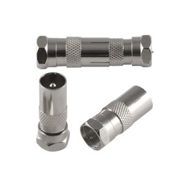 POPPSTAR 2x 21.5 cm SAT Window Feed-Through (2 mm Window Feed-Through SAT Cable Flat), 4x F-Connector (2x to Antenna Plug, 2x to Antenna Socket), White