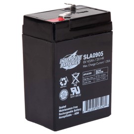Interstate Batteries 6V 4.5Ah Rechargeable Battery (SLA0905) Sealed Lead Acid Rechargeable SLA AGM (F1 Terminal) Blood Pressure Monitor, Oxygen & Pulse Meter, Deer Feeder