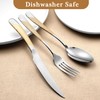24 Piece Gold Hammered Silverware Set for 6, Premium Food-grade