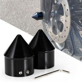 Front Axle Caps, PSLER Motorcycle Front Axle Nut Cover Cap for Softail Road King Street Electra Glide Iron 883, Black