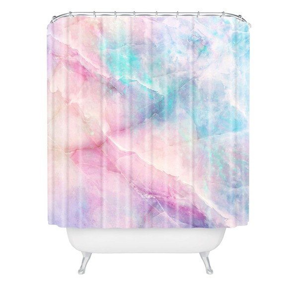 Society6 Emanuela Carratoni Iridescent Marble Shower Curtain, 72" x 69"