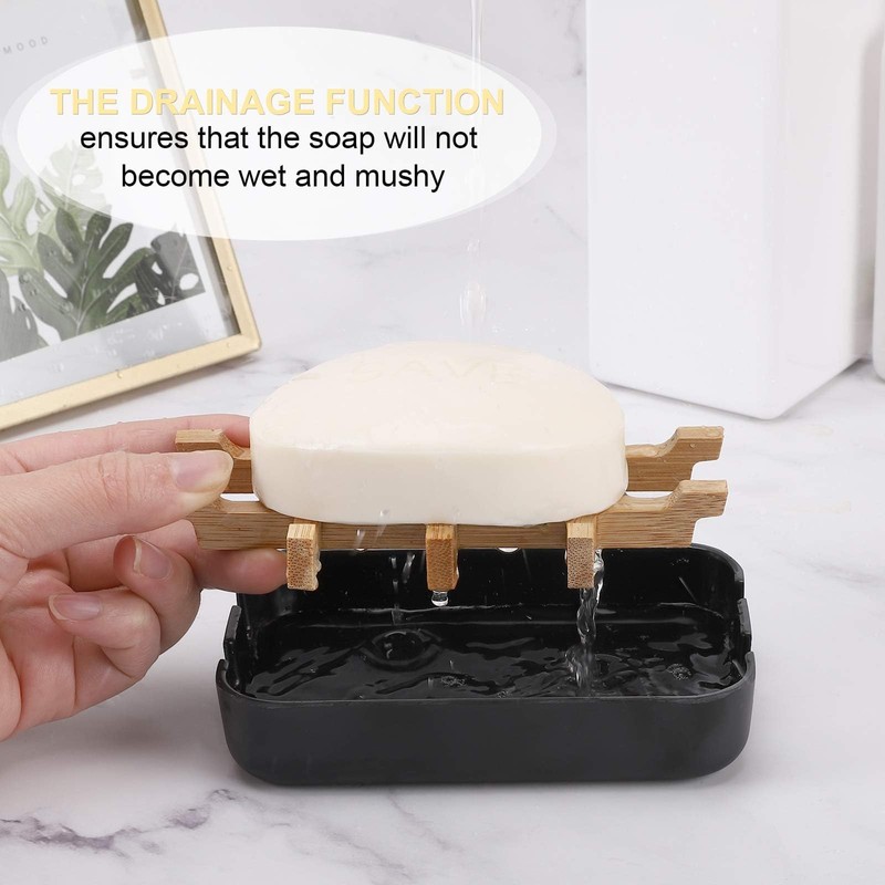ATDORO 2 Pack Bar Soap Holder Shower, Soap Holder, Bamboo
