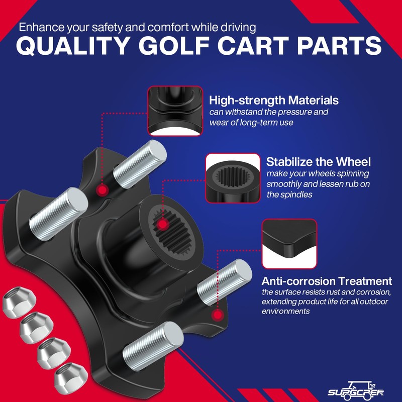 SUPGCPER EZGO Rear Wheel Hub Flange Plate, Golf Cart Rear