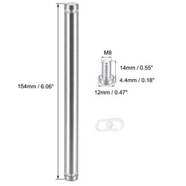 uxcell 1/2 Dia x 6-1/16"(12x154mm) Double Head Standoff Screws Acrylic Glass Nails 8pcs
