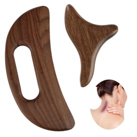 2 Pcs Body Gua Sha Massager, Wooden Massage Accessories for Cellulite and Toning, Lymphatic Drainage Tools, Back Therapy Scraper, Muscle Gua Sha Tools for Full Body Tension Release