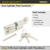 Sterling ETN4555V 5 Pin Euro Thumbturn Cylinder, Nickel, 45x55mm