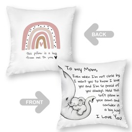 KEIROUTK Cushion Covers 45 x 45 Mum Gifts from Daughter Son Mum Mother Mom Cushion Cover Throw Pillow Cover Thanksgiving Home Bedroom Cushion Covers Sofa Decorative 18x18 inch