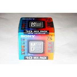 Sony MD 74 Min Pack of 10 Color Mix