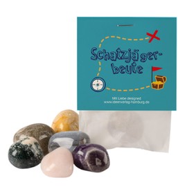 10x "Treasure Hunter" Lucky Stones for Children / Lucky Charm Stone "Treasure Hunter Loot" as Party Bag Children's Birthday Scavenger Hunt / Lucky Charm Children / Scavenger Hunt Birthday Party Bag