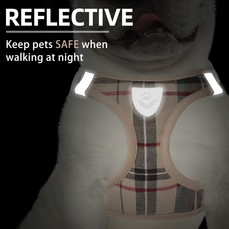 PUPTECK Adjustable Dog Harness Collar and Leash Set Step in