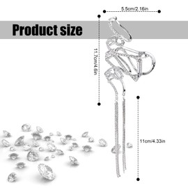 Snake Shape Hair Clip Hair Clip Tassel with Snake Tassel Large Rhinestone Hair Clips Decoration Metal Tassel Hairpin for Thick Hairstyle Accessories Women Ladies