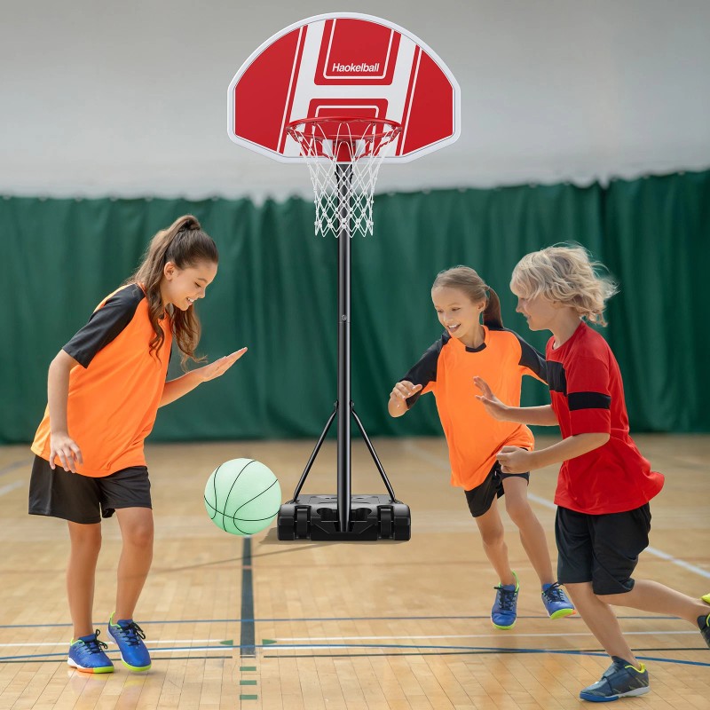 Portable Basketball Hoop 5.5-6.1Ft Height Adjustable LED Poolside Gift for