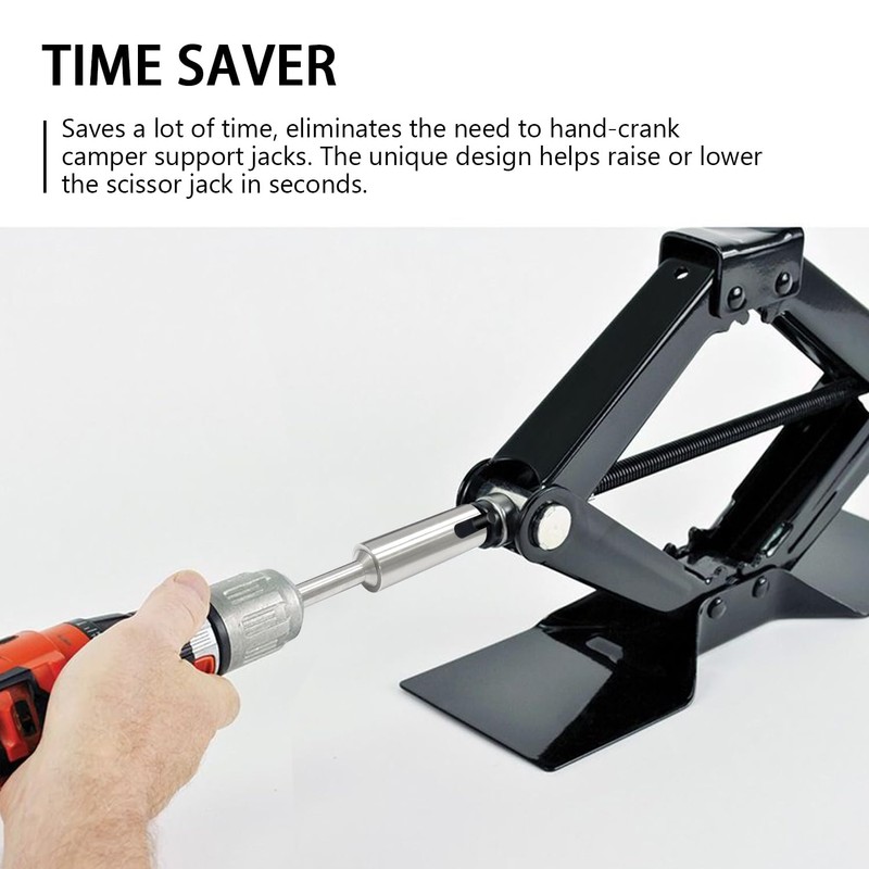 scottchen PRO RV Scissor Jack Slotted Drill Attachment, 5inch Long